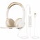 JIAMQISHI USB Headset with Microphone for PC OnEar Computer Laptop Headphones with Noise Cancelling Mic inline Control for Home Office Online Class Zoom USB35mm White