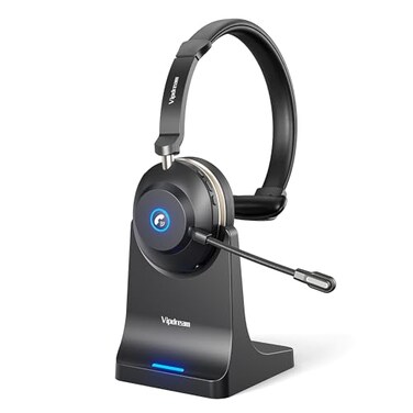 Vipdream Wireless Headset with Microphone for Work Bluetooth 53 Computer Headset for Laptop 45 Hours Battery Life Mute Button Headset with Mic for PC iPhone Zoom Skype Office Home