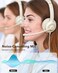 JIAMQISHI USB Headset with Microphone for PC OnEar Computer Laptop Headphones with Noise Cancelling Mic inline Control for Home Office Online Class Zoom USB35mm Apricot