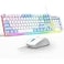 MageGee GT838 Gaming Keyboard and Mouse Combo 104 Keys RGB Backlit Quiet Wired Keyboards for Laptop PC MAC with Number Pad Metal Panel AntiGhosting White Blue