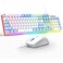 MageGee GT838 Gaming Keyboard and Mouse Combo 104 Keys RGB Backlit Quiet Wired Keyboards for Laptop PC MAC with Number Pad Metal Panel AntiGhosting White Blue