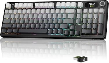 MAMBASNAKE Attack Shark X98 Pro Wireless Mechanical Keyboard with Screen Knob24GUSBCBT50 Gasket Hot Swappable Creamy Keyboard102 Keys Web Driver RGB Gaming Keyboard for PCMacPS4Xbox