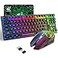 ZIYOU LANG Wireless Gaming Keyboard and Mouse Combo with 87 Key Tenkeyless Rainbow LED Backlight Rechargeable 3800mAh Battery Antighosting Ergonomic Waterproof RGB Mute Mice for Computer PC Gamer Blac