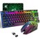 ZIYOU LANG Wireless Gaming Keyboard and Mouse Combo with 87 Key Tenkeyless Rainbow LED Backlight Rechargeable 3800mAh Battery Antighosting Ergonomic Waterproof RGB Mute Mice for Computer PC Gamer Blac