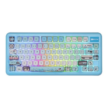 KiiBoom Phantom81 Lite 75 Gasket Mechanical Keyboard QMKVIA Programmable 3 Modes Wireless Gaming Keyboard RGB Backlights ABS Case UV Tech HotSwappable for WindowsMacLinux Blue