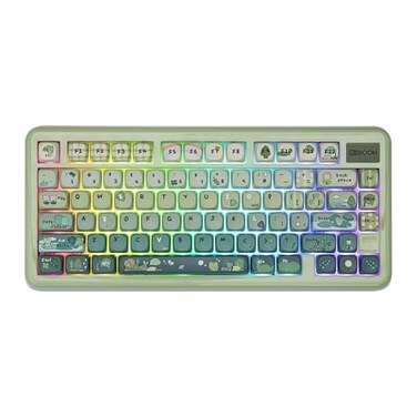KiiBoom Phantom81 Lite 75 Gasket Mechanical Keyboard QMKVIA Programmable 3 Modes Wireless Gaming Keyboard RGB Backlights ABS Case UV Tech HotSwappable for WindowsMacLinux Green