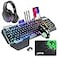 ZIYOU LANG Wireless Gaming Keyboard Mouse Bluetooth Headset Kit with 16 RGB Backlit Rechargeable Battery Metal Mechanical Ergonomic Waterproof Dustproof Removable Palm Rest for Laptop PC GamerRainbow