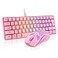 RedThunder 60 Gaming Keyboard and Mouse Combo UltraCompact 61 Keys RGB Backlit Mini Keyboard Lightweight 7200 DPI Honeycomb Optical Mouse RGB Wired Gaming Set for PC MAC PS5 Xbox GamerPink