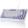 DAIDAI Ajazz AK820 TKL 75 Hot Swappable Mechanical Keyboard with Volume Knob Gasket Mount Wired Gaming Keyboard Prelubed Linear Switch SouthFacing RGB PBT Keycaps