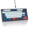 Mosptnspg 75 TKL Wired Mechanical KeyboardRGB Backlit Gasket Mount 82 Key Hot Swappable Custom Linear Red Switch Gaming Keyboard with Volume Knob PBT Keycaps 82 White Earth