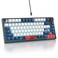 Mosptnspg 75 TKL Wired Mechanical KeyboardRGB Backlit Gasket Mount 82 Key Hot Swappable Custom Linear Red Switch Gaming Keyboard with Volume Knob PBT Keycaps 82 White Earth