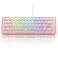 Womier 60 Keyboard Gaming Pink Wired Creamy Mechanical Keyboard WK68 HotSwappable RGB Custom Mini Key Board with Arrow KeysSoftware Supported Prelubrication Linear Switch WK68Pink