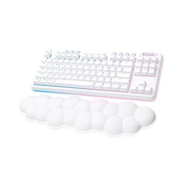 Logitech G715 Wireless Mechanical Gaming Keyboard with LIGHTSYNC RGB Lightspeed Linear Switches GX Red and Keyboard Palm Rest PCMac Compatible White Mist