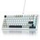 Ussixchare 75 Wired Creamy Keyboard Hot Swappable Mechanical Gaming Keyboard with Gasket Mounted RGB Backlit Red Switch Knob Control for Win Pc Laptop82Grey