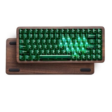 Womier 75 Mechanical Keyboard Wireless with QMKVIA WD75 V2 Wood Gaming Keyboard 8000mAh Battery TriMode Custom Key Board RGB Hot Swappable with Translucent Clear KeycapsPOM Linear Switch