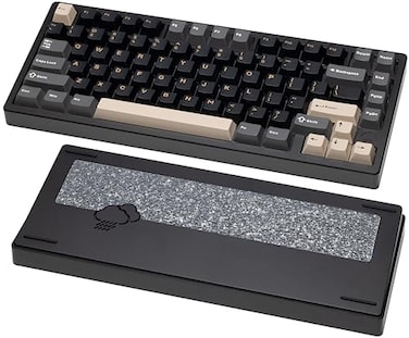 KEEBMONKEY WOBKEY Rainy 75 CNC Aluminum HMXJWKCocoa Switches TripleMode Connectivity Mechanical Keyboard with Superior Acoustics RGBFR4Silver SUS3047000mAhCocoa Switch Pro Black