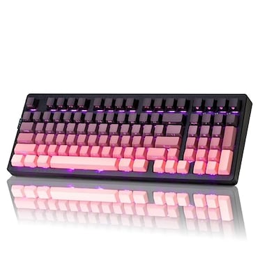 ZORNHER ZH980 Mechanical Keyboard Wireless95 Pink Creamy Keyboard with Number PadGaming Keyboard with Number PadLighted Up PBT KeycapsCreamy Sounding Linear SwitchesFull Size