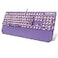 Camiysn Typewriter Style Mechanical Gaming Keyboard Purple Retro Punk Gaming Keyboard with White Backlit 104 Keys Blue Switch Wired Cute Keyboards Round Keycaps for WindowsMacPC