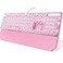 Camiysn Typewriter Style Mechanical Gaming Keyboard Pink Retro Punk Gaming Keyboard with White Backlit 104 Keys Blue Switch Wired Cute Keyboards Round Keycaps for WindowsMacPC