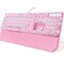 Camiysn Typewriter Style Mechanical Gaming Keyboard Pink Retro Punk Gaming Keyboard with White Backlit 104 Keys Blue Switch Wired Cute Keyboards Round Keycaps for WindowsMacPC