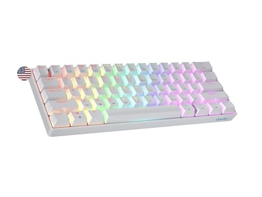 Geeky GK61 SE 60 Mechanical Gaming Keyboard 61 Keys Multi Color RGB LED Backlit for PCMac Gamer ANSI US American Layout White Mechanical Red