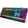 TECKNET Gaming Keyboard USB Wired Computer Keyboard 15Zone RGB Illumination IP32 Water Resistance 25 Antighosting Keys AllMetal Panel Whisper Quiet Gaming Switch