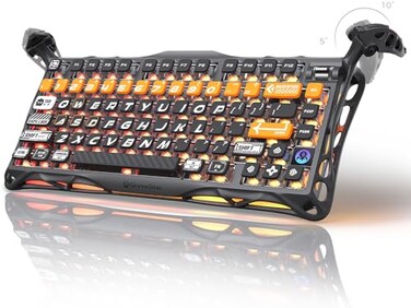 GravaStar Mercury K1 Pro Wireless Mechanical Gaming Keyboard 75 Layout RGB Custom Keyboard Aluminum Alloy Matte Black Frame with PhoenixInspired Keycaps HotSwappable Linear Switches CyberFlare