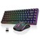 RedThunder K84 Wireless Keyboard and Mouse Combo Rainbow Backlit Rechargeable Battery 75 Layout TKL Ultra Compact Gaming Keyboard Lightweight 3200 DPI Honeycomb Optical Mouse Black