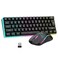RedThunder 60 Wireless Gaming Keyboard and Mouse Combo 2500mAh Rechargeable Battery UltraCompact Small RGB Mechanical Feel Keyboard Lightweight Honeycomb Optical Mouse for GamingBusiness Black