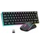 RedThunder 60 Wireless Gaming Keyboard and Mouse Combo 2500mAh Rechargeable Battery UltraCompact Small RGB Mechanical Feel Keyboard Lightweight Honeycomb Optical Mouse for GamingBusiness Black