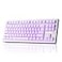 ZORNHER ZH870 Wireless Gaming Mechanical Keyboard80 White Custom Creamy Sound Keyboard with Lighted Up White Topographic KeycapsCreamy Sounding Linear SwitchesHotSwappableRGB Backlit