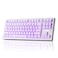 ZORNHER ZH870 Wireless Gaming Mechanical Keyboard80 White Custom Creamy Sound Keyboard with Lighted Up White Topographic KeycapsCreamy Sounding Linear SwitchesHotSwappableRGB Backlit