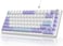 A.JAZZ AJAZZ Attack Shark AK820 75 Wired Mechanical Gaming Keyboard with Knob Hot Swappable Custom Gasket RGB Keyboard NKRO Linear Sea Salt Switch for PCWinMacPurpleBlue
