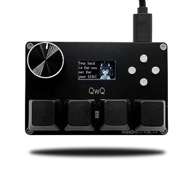 BTXETUEL SayoDevice O3C OSU Keyboard Rapid Trigger Hall Switches Magnetic Linear Switches Keyboard with Knob and ScreenCopy PasteShotcutMacro Hotswap Mini Keypad Black
