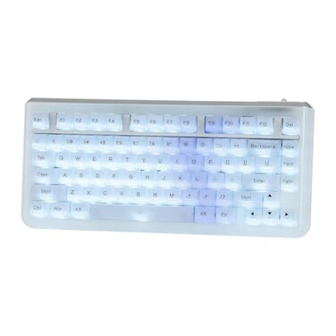 KiiBoom Jade75 75 Resin Molding Mechanical Keyboard BT50USBC24GHz Wireless Gaming Keyboard QMKVIA Programmable RGB Backlits HotSwappable CNCUV Case for WindowsMacLinux Clear