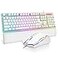 RedThunder K10 Wired Gaming Keyboard and Mouse and Wrist Rest Combo RGB Backlit Mechanical Feel Antighosting Keyboard 7D 7200 DPI MiceSoft Leather Wrist Rest 3 in 1 PC Gamer AccessoriesWhite