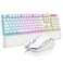 RedThunder K10 Wired Gaming Keyboard and Mouse and Wrist Rest Combo RGB Backlit Mechanical Feel Antighosting Keyboard 7D 7200 DPI MiceSoft Leather Wrist Rest 3 in 1 PC Gamer AccessoriesWhite