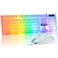 CHONCHOW LED Keyboard and Mouse 104 Keys Rainbow Backlit Keyboard and 7 Color RGB Mouse White Gaming Keyboard and Mouse Combo for PC Laptop Xbox PS4 Gamers and Work