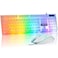 CHONCHOW LED Keyboard and Mouse 104 Keys Rainbow Backlit Keyboard and 7 Color RGB Mouse White Gaming Keyboard and Mouse Combo for PC Laptop Xbox PS4 Gamers and Work