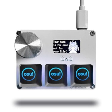 BTXETUEL SayoDevice O3C OSU Keyboard Rapid Trigger Hall Switches Magnetic Linear Switches Keyboard with Knob and ScreenCopy PasteShotcutMacro Hotswap Mini Keypad with OSU keycapsWhite