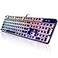 YSCP Typewriter Style Mechanical Gaming Keyboard RGB Backlit Wired with Blue Switch Retro Round Keycap 104 Keys Keyboard RBlack