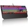 MageGee Typewriter Mechanical Gaming Keyboard Retro Black Punk Round Keycaps RGB Rainbow Backlit Wired Keyboards for Laptop MAC PC Gamer with Magnetic Wrist Rest Blue Switch