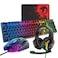 MANBASNAKE Wired Gaming Keyboard and Mouse Headset ComboRainbow LED Backlit Wired KeyboardOver Ear Headphone with MicRainbow Backlit Gaming MiceMouse Padfor PCLaptopMacPS4XboxBlack