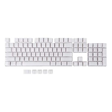 Petforu POM Jelly Keycaps Doubleshot Translucent OEM Profile for 6187104108 Keys PC Gaming Mechanical Keyboards White