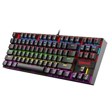 Redragon K552 Mechanical Gaming Keyboard 87Key Compact LED Gaming Keyboard with Red Switches AntiGhosting Metal Frame for PC Gaming Typing BeginnerFriendly Black