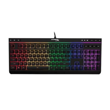 HyperX Alloy Core RGB Membrane Gaming Keyboard Comfortable Quiet Silent Keys with RGB LED Lighting Effects Spill Resistant Dedicated Media Keys Compatible with Windows 108187 Black