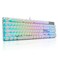 HUO JI EYooso Z88 Wired Typewriter Style Mechanical Gaming Keyboard Programmable RGB Backlit Blue Switches Clicky USBC Cable Metal Panel 104 DoubleShot Keycaps for PC White