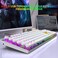 HUO JI EYooso Z88 Wired Typewriter Style Mechanical Gaming Keyboard Programmable RGB Backlit Blue Switches Clicky USBC Cable Metal Panel 104 DoubleShot Keycaps for PC White