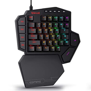 Redragon K585 DITI Wired OneHanded RGB Mechanical Gaming Keyboard 42 Keys TypeC Professional Gaming Keypad wUpgraded HotSwappable Socket 7 Onboard Macro Keys Detachable Wrist Rest