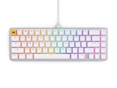 GLORIOUS Gaming GMMK 265 Percent Keyboard White Custom Layout Compact LowProfile Hotswap wCherry Mx Style Switches Incl Double Shot Keycaps Linear Switches